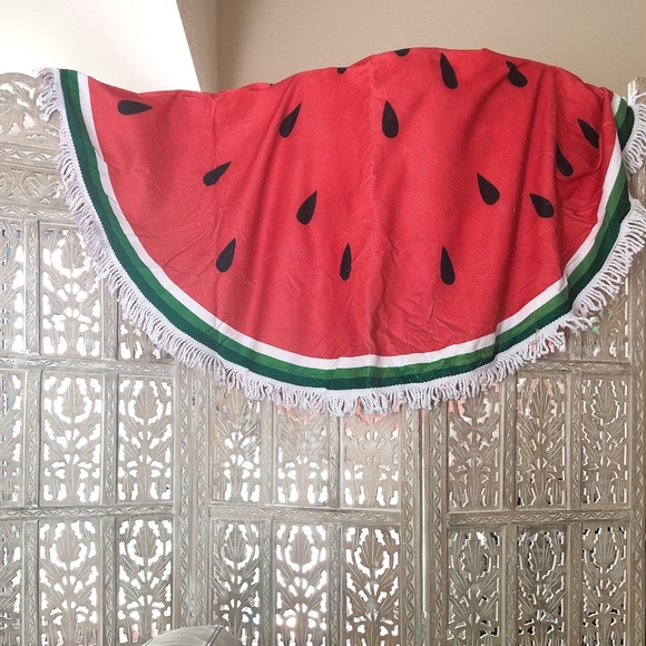 Boho Watermelon Roundie Beach Coverup/Wrap/Towel - Picture 9 of 12